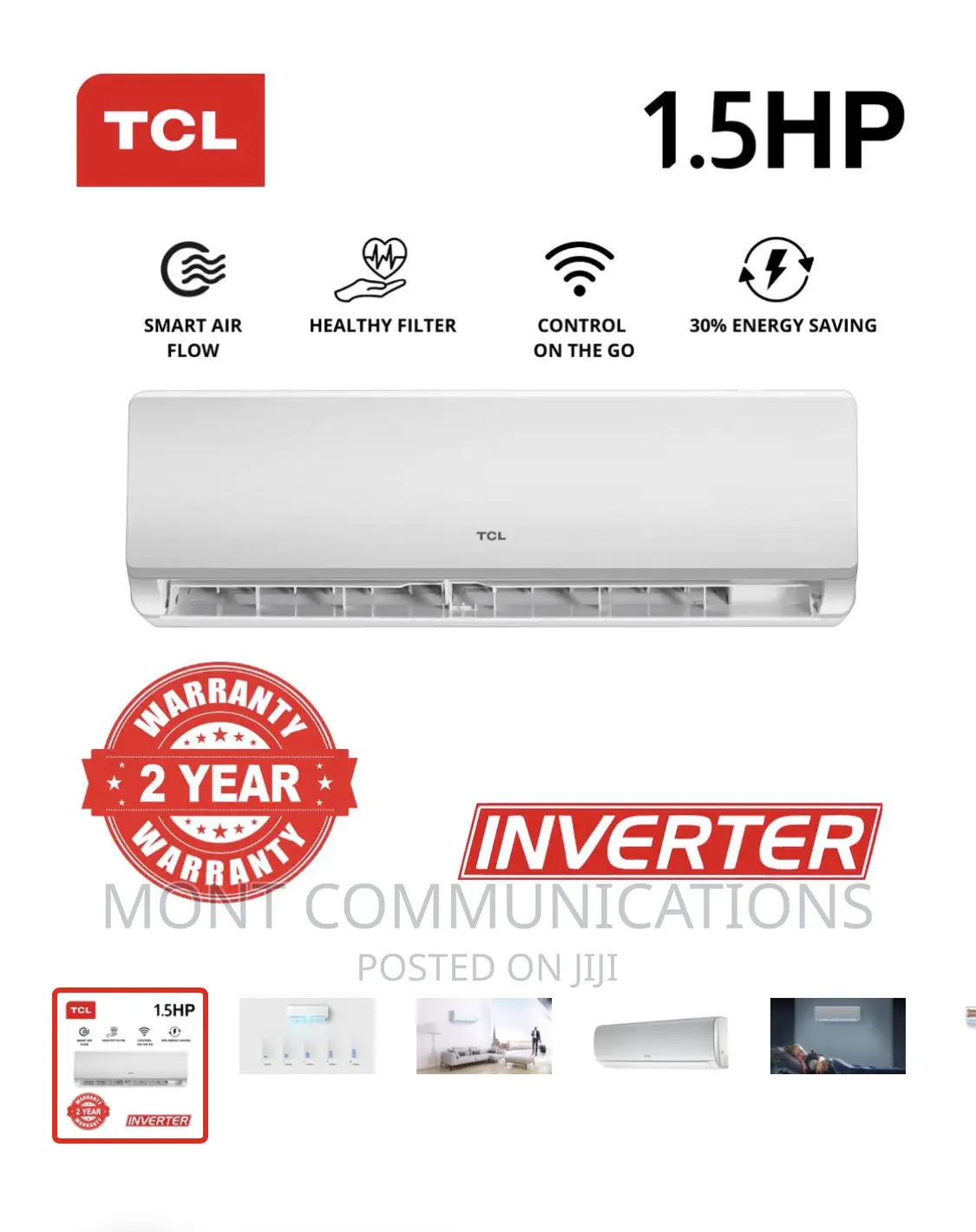 TCL Split AC 1.5hp Inverter Free Installation KIT Inside
