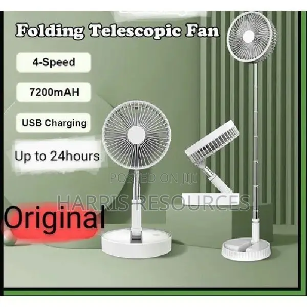 Lontor Rechargeable Standing Fan Folding Telescopic,White