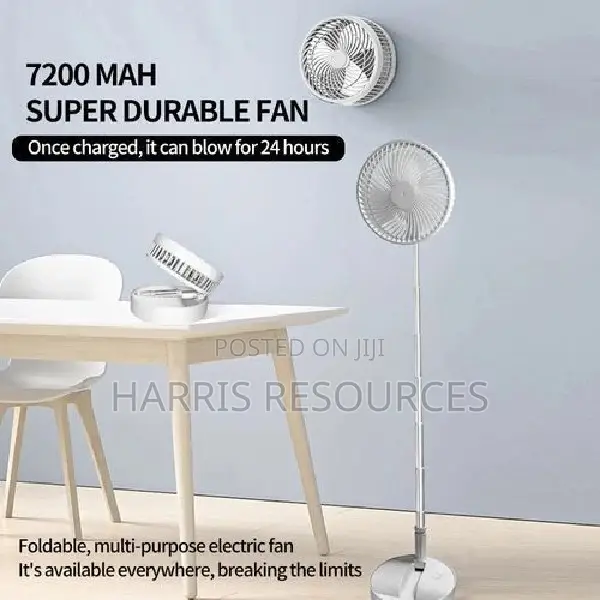 Lontor Rechargeable Standing Fan Folding Telescopic,White