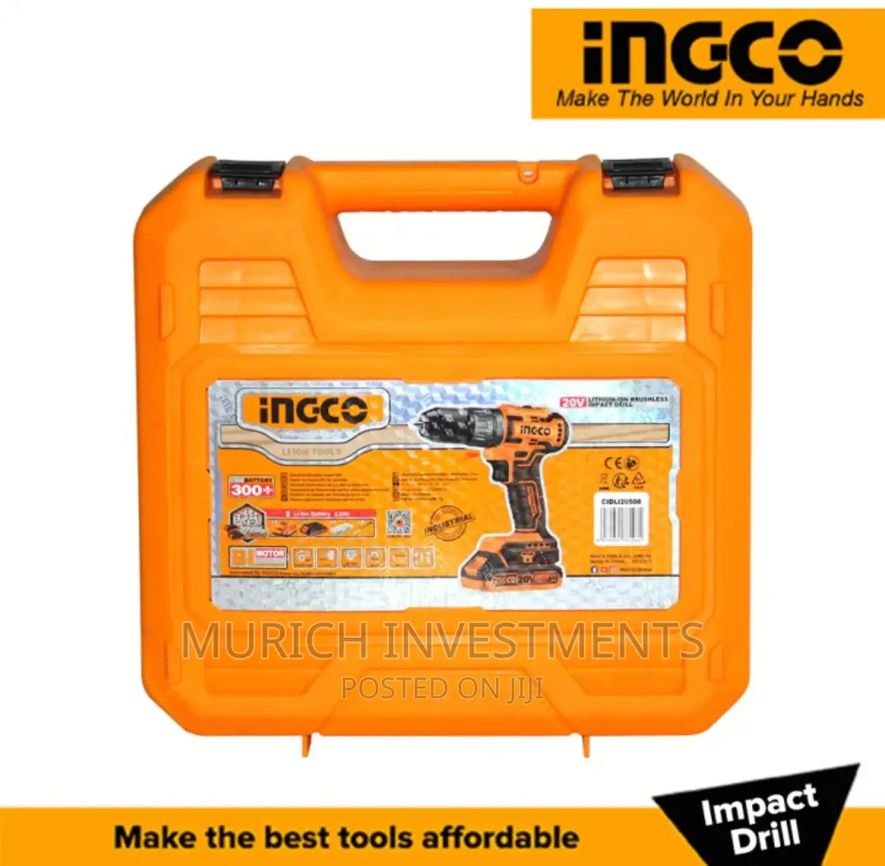INGCO 20V Lithium-Ion Brushless Impact Drill CIDLI20508