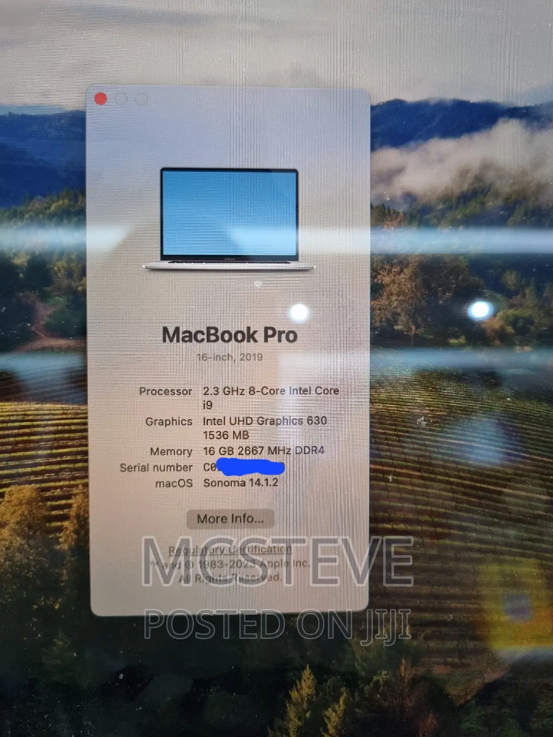 Laptop Apple MacBook Pro 2019 16GB Intel Core I9 SSD 1T