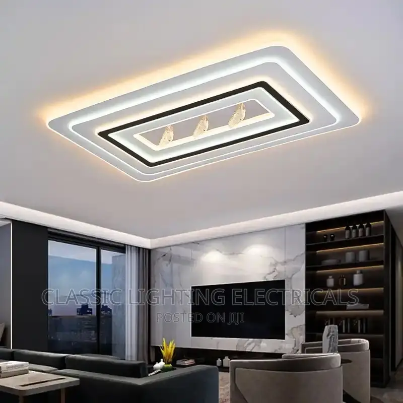 Modern LED Ceiling Lamp for Living Room Bedroom White Acryli
