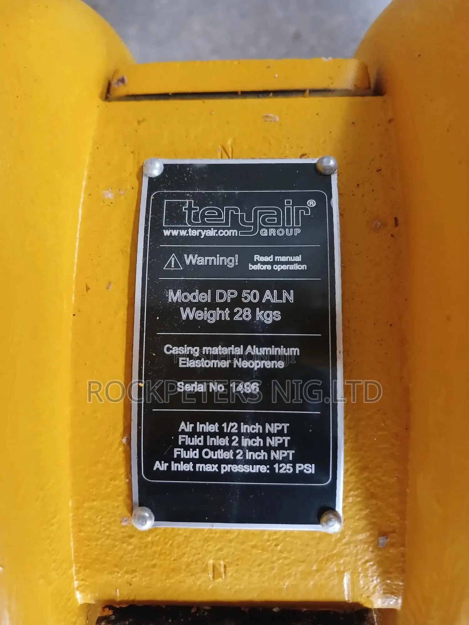 Teryair Dp-50 Aln Pneumatic Diaphragm Pump