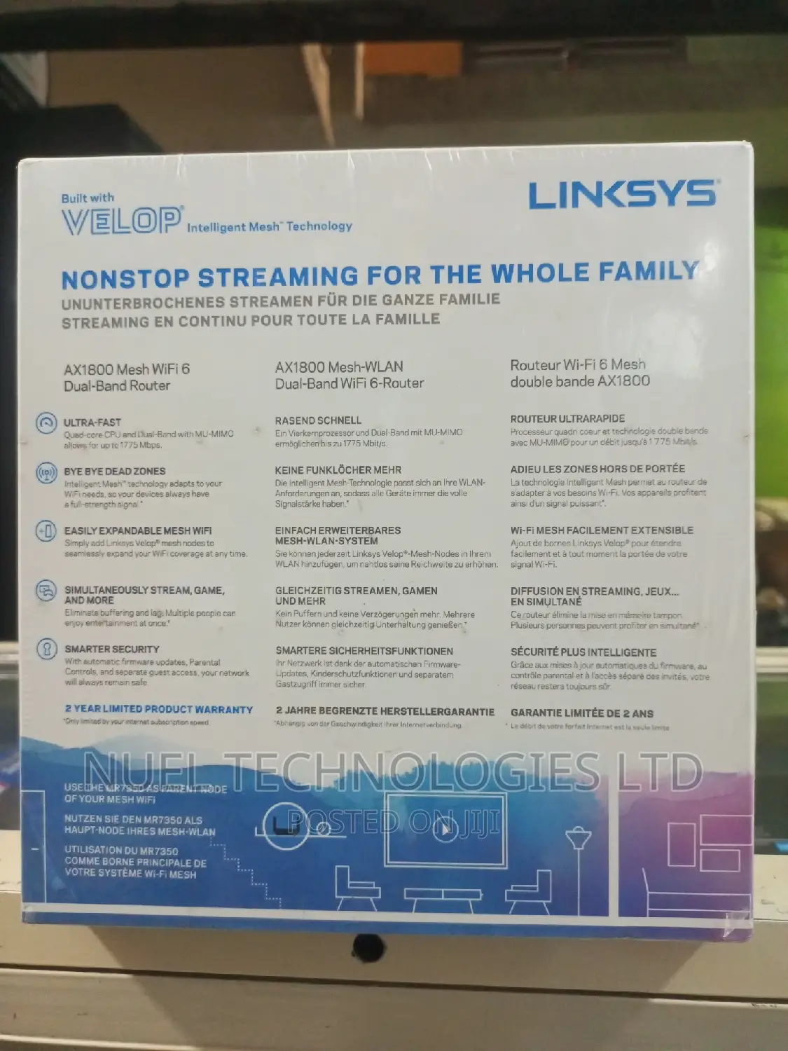 Linksys AX1800 Mesh Wi-Fi 6 Dual-Band Router