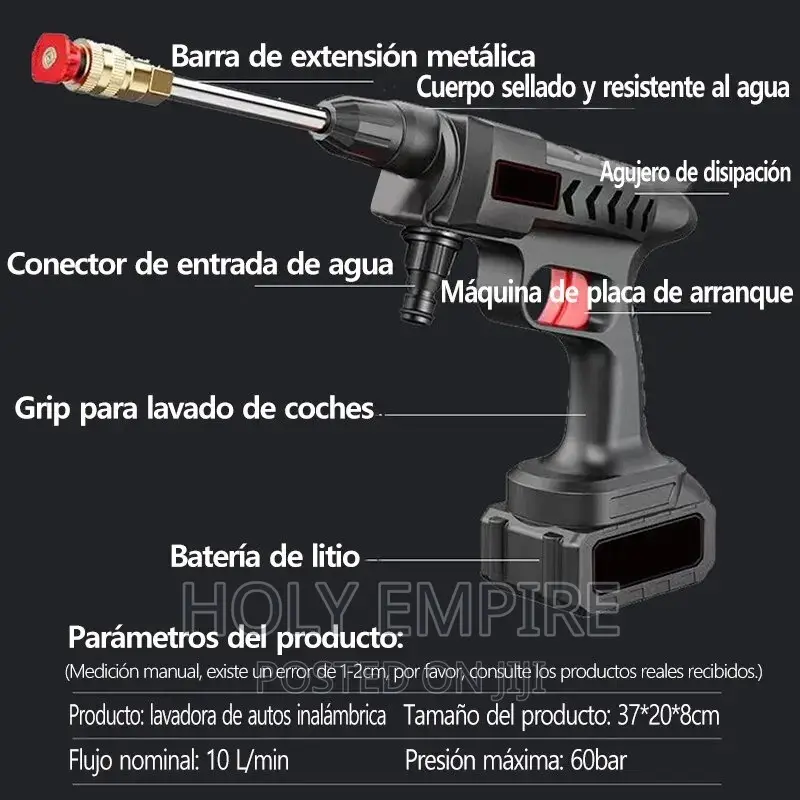 48mah,Car Wash Gun Washer Spray Nozzle High Pressure