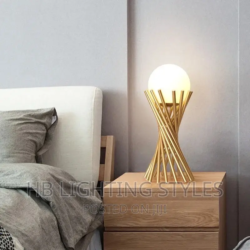 Postmodern Gold Torch Glass Ball Table Lamp