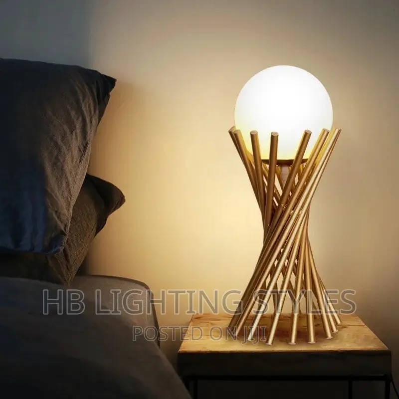 Postmodern Gold Torch Glass Ball Table Lamp