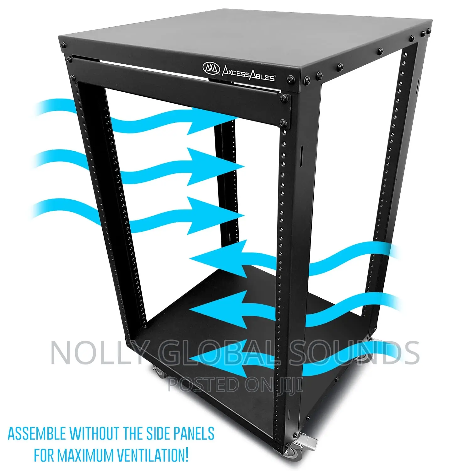 16U Amplifier/Equipment Rack Case With Wheels Metal Cabinet
