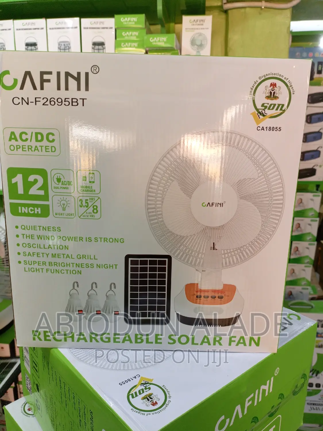 12 Inches Cafini Rechargeable Fan