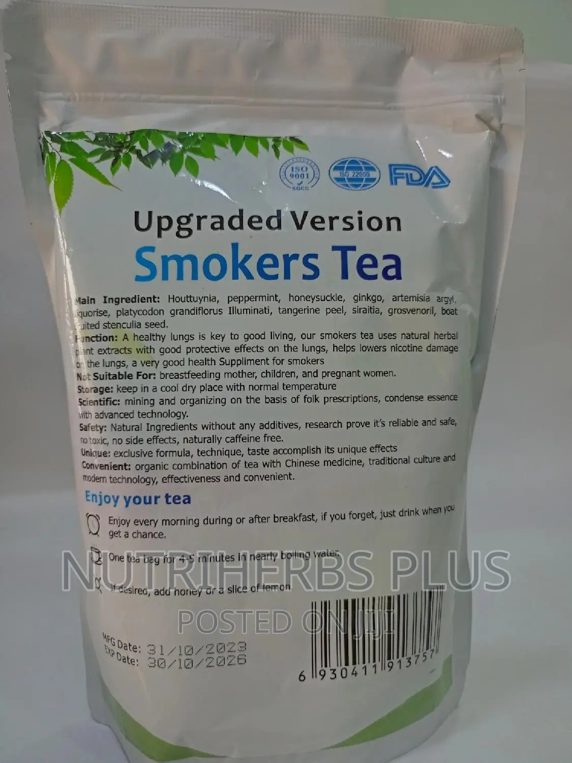 Wins Town Smokers Tea: For Complete Cleansing of the Lungs