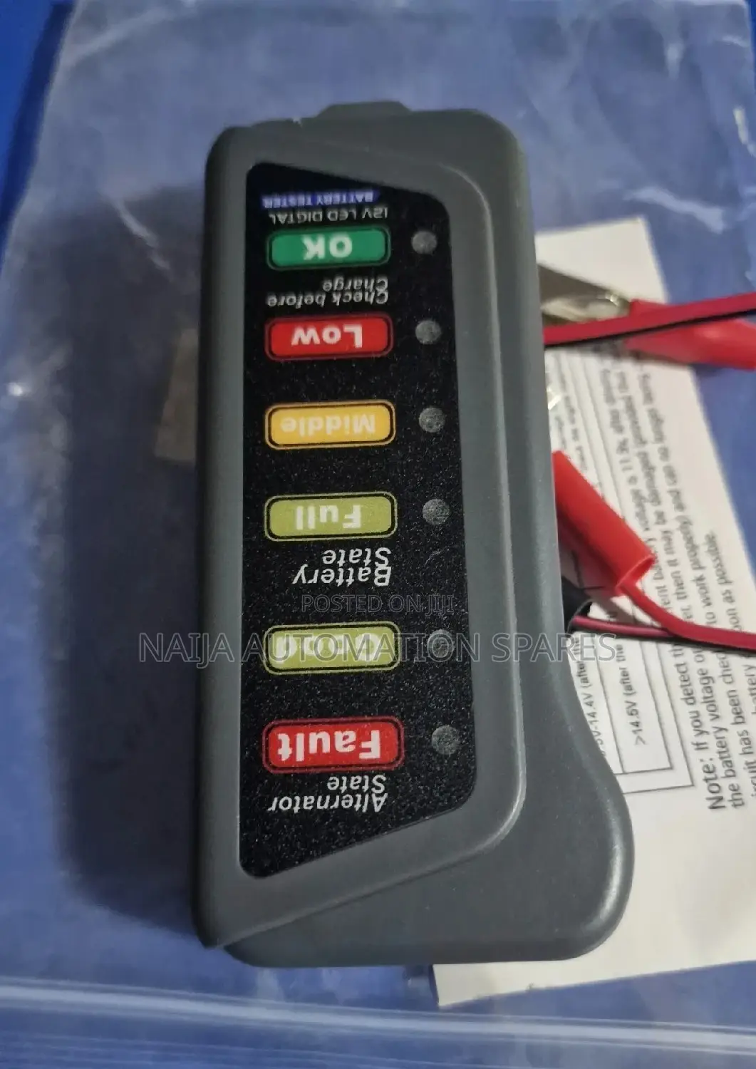 Mini 12V Design Car Battery and Alternator Tester.