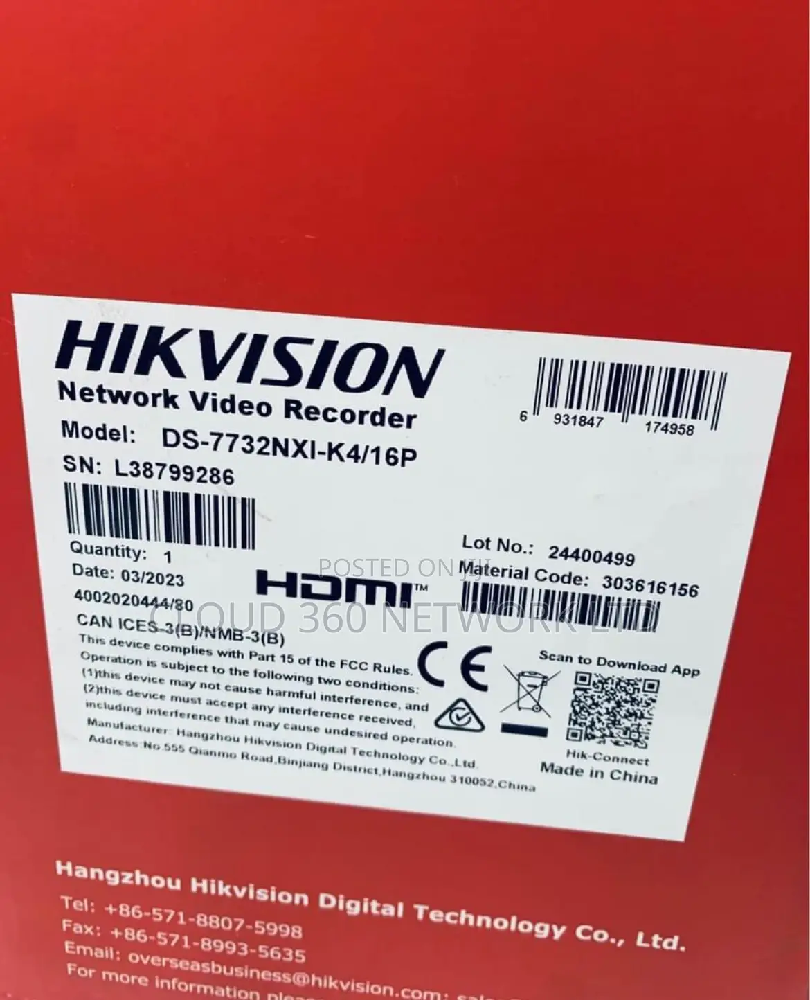 Hikvision 32 Channel NVR DS-7732NI-/16P