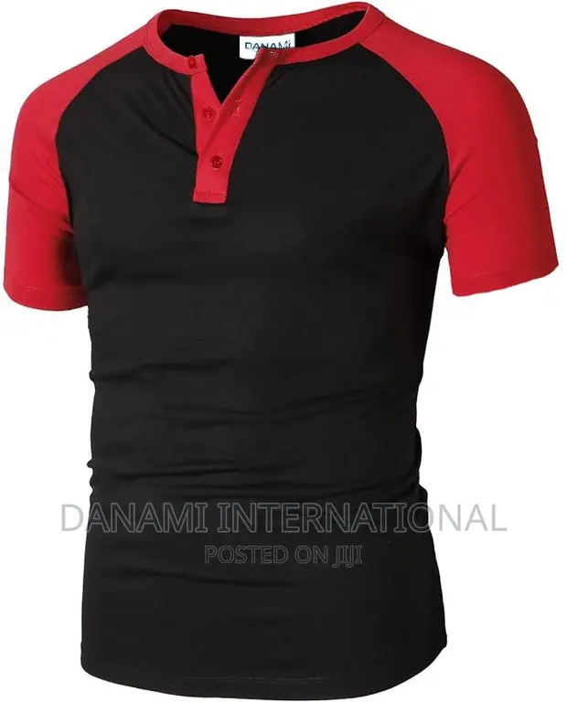 Danami Men’S Henley Raglan Short Sleeve T-Shirt