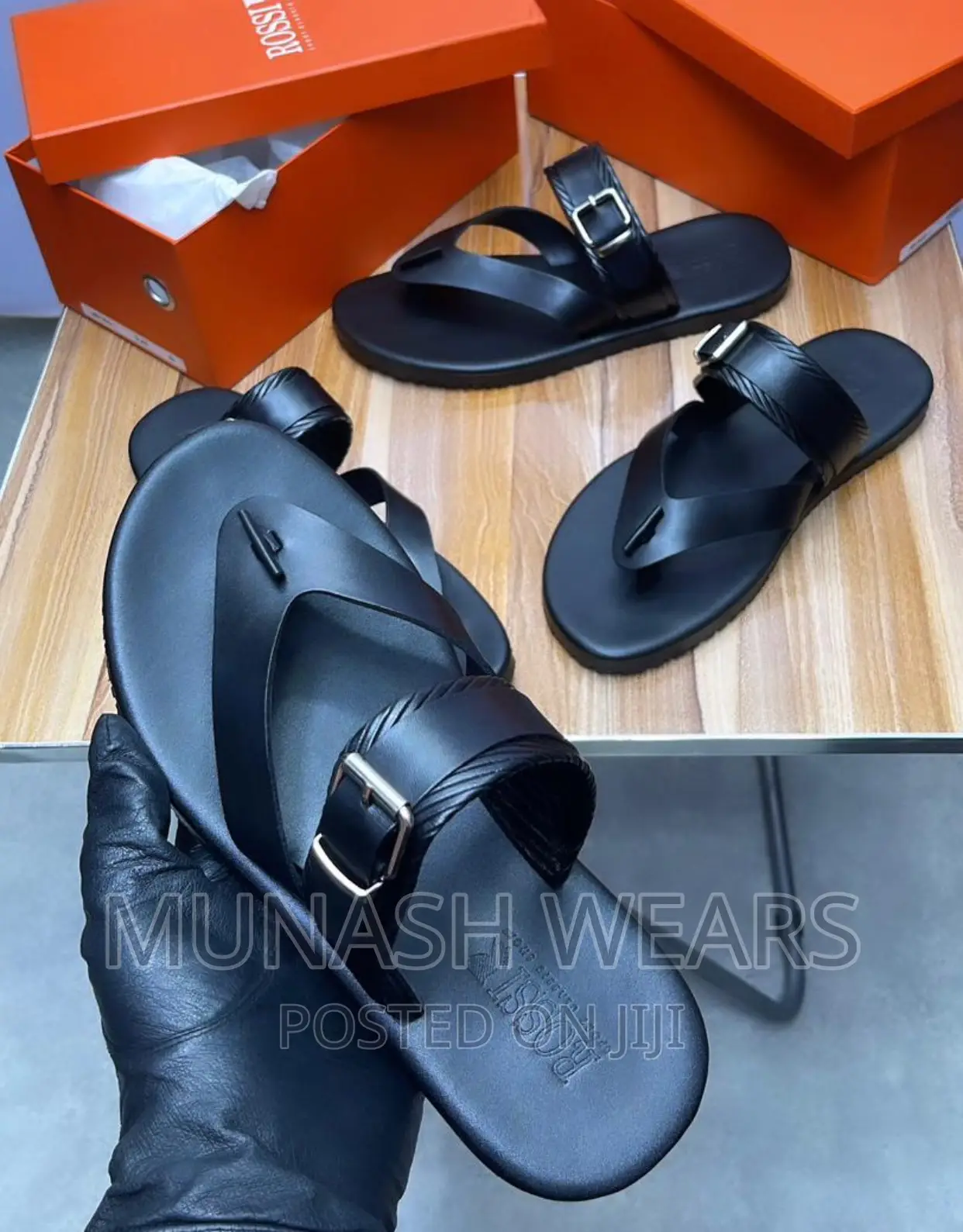 Italian Rossi Leather Slipers