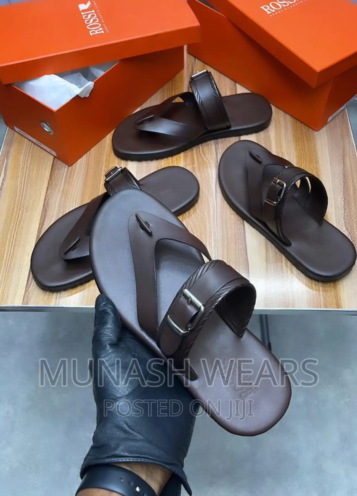 Italian Rossi Leather Slipers