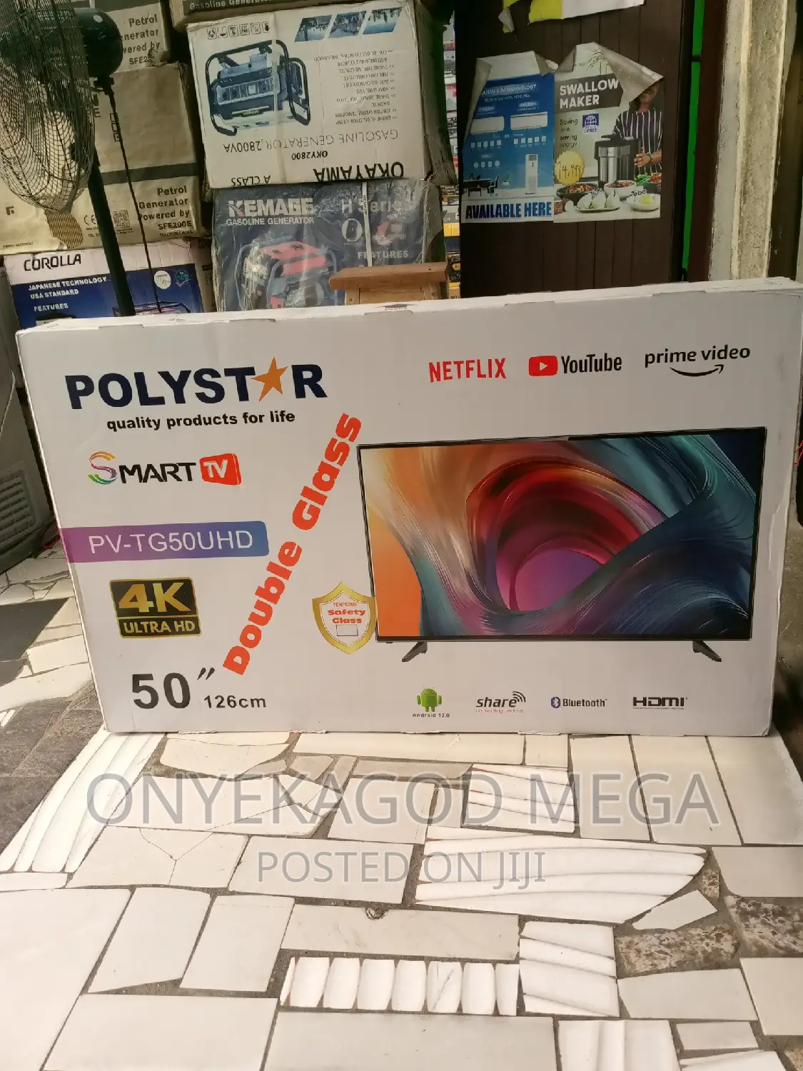 Polystar Double Glass 50" Smart Television