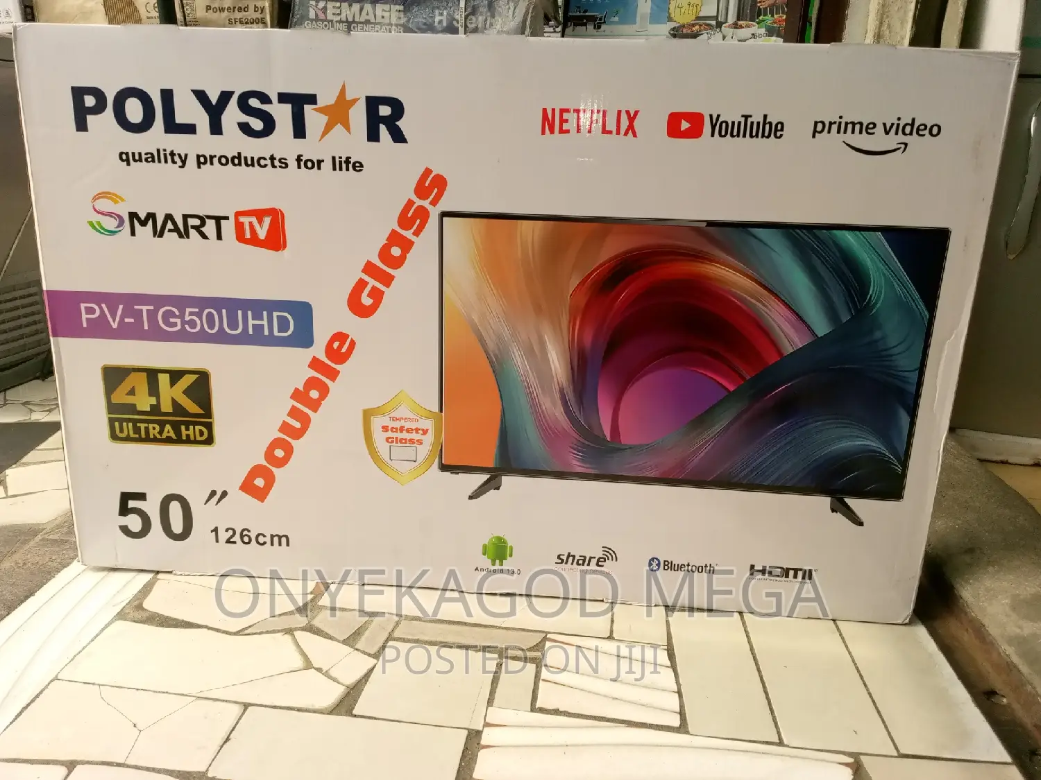 Polystar Double Glass 50" Smart Television