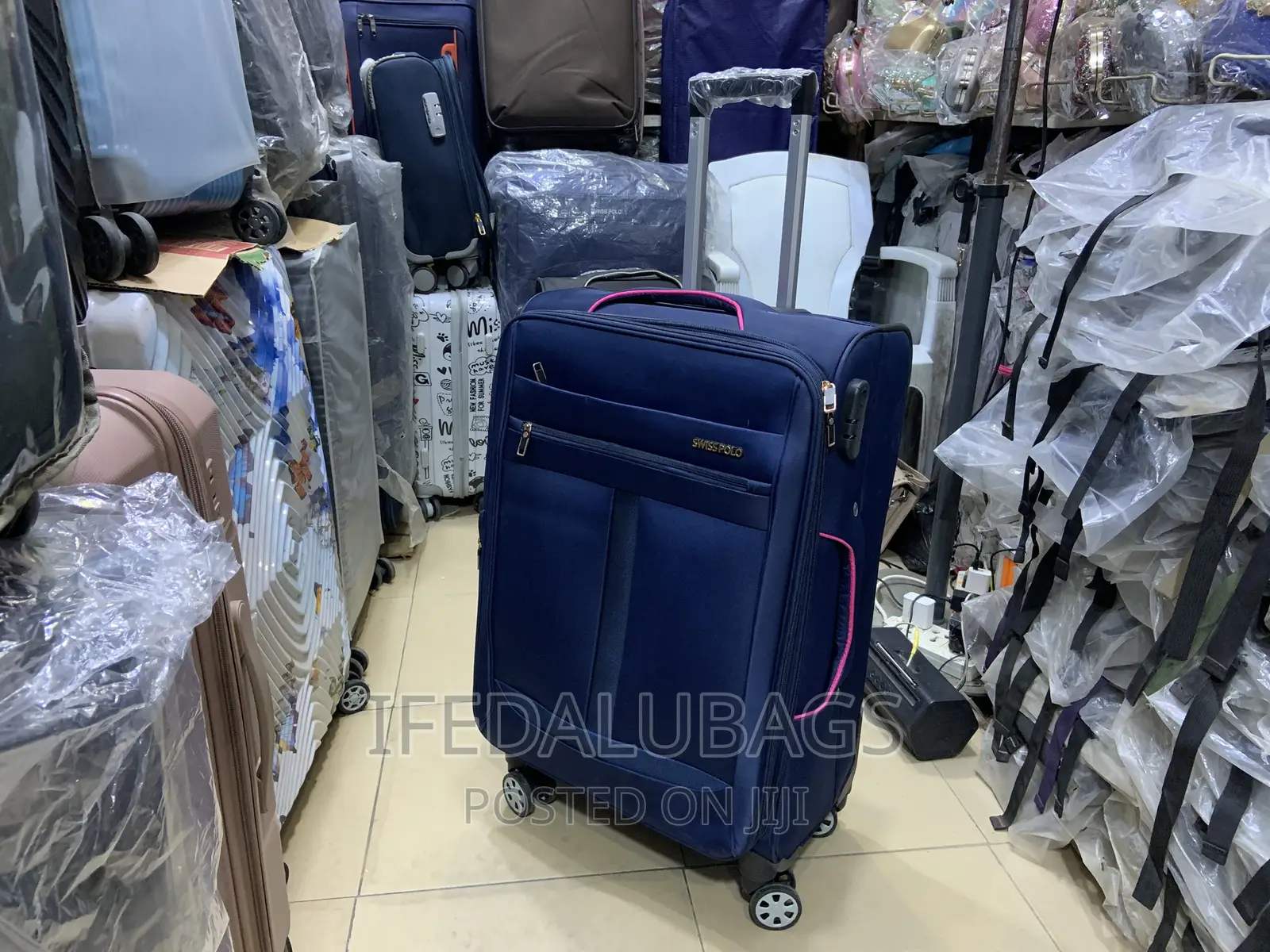 Medium Size Blue Swiss Polo Quality Travel Luggage