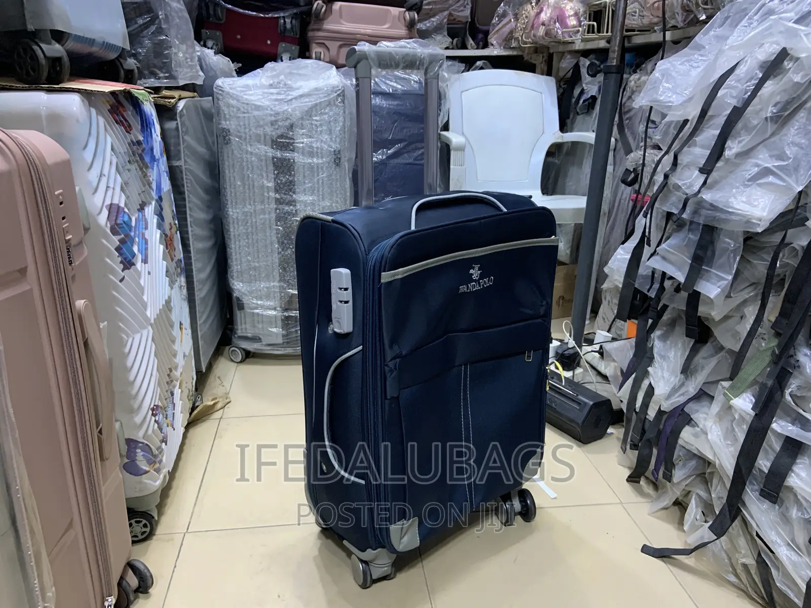 Small Size Quality Navy Blue Wanda Polo Travel Luggage