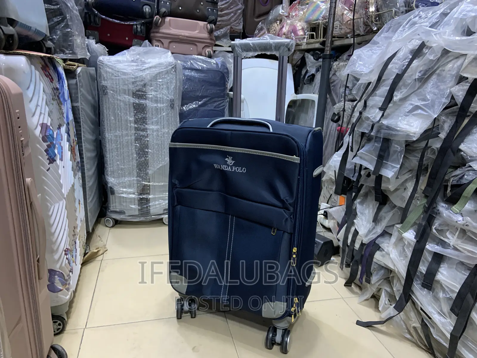 Small Size Quality Navy Blue Wanda Polo Travel Luggage