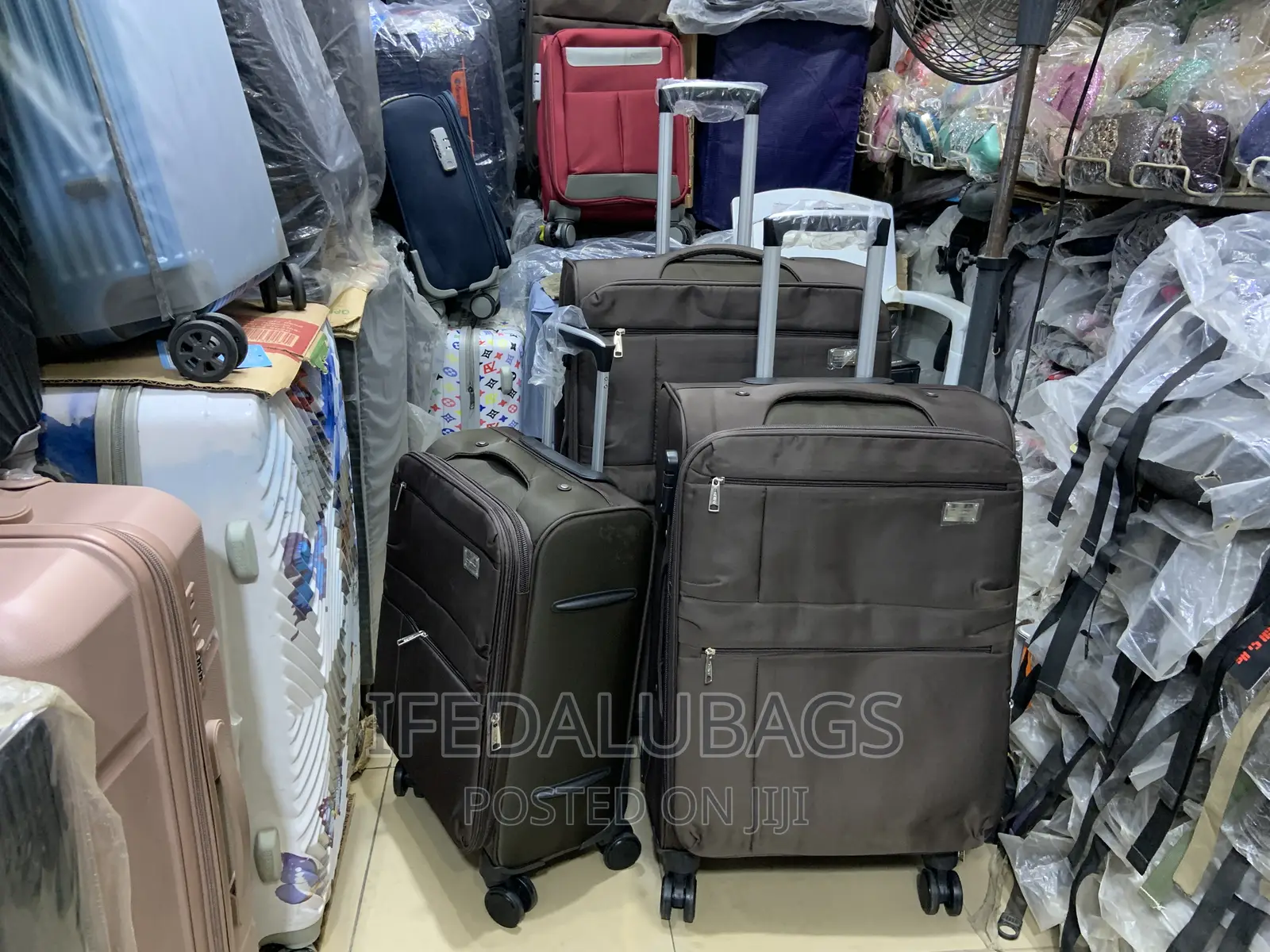 Set Of Quality Brown Seven Space Travel Luggage