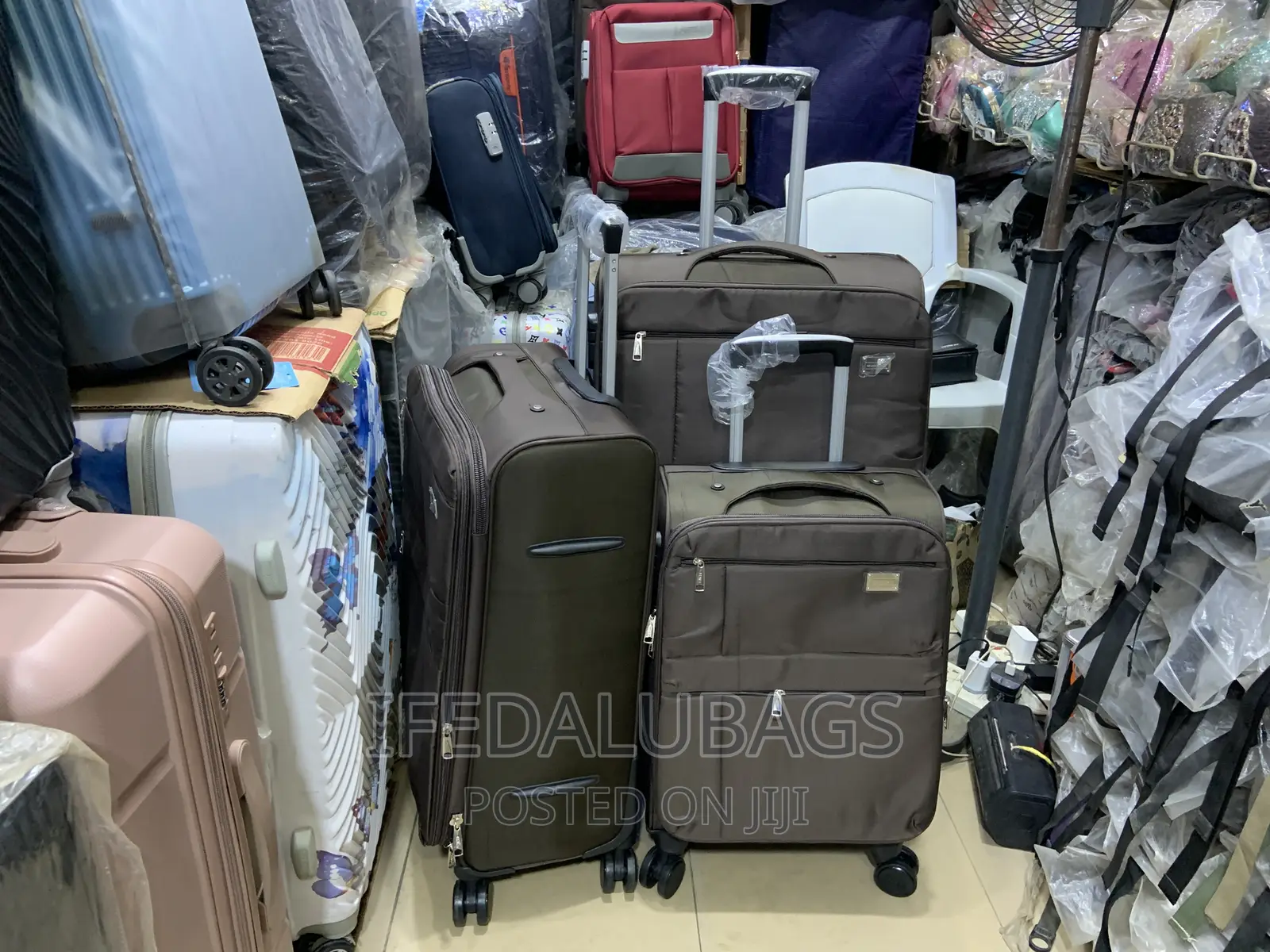 Set Of Quality Brown Seven Space Travel Luggage