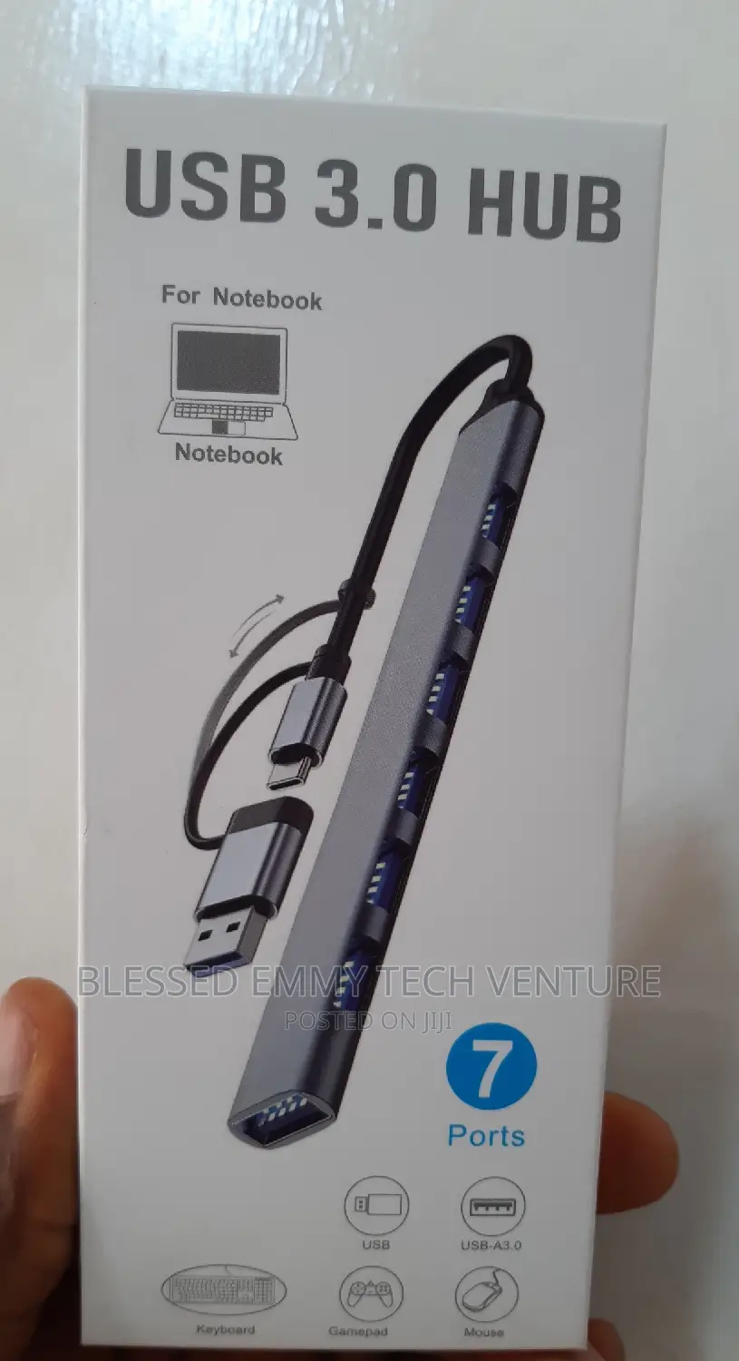 7 Ports 2 in 1 USB 3.0 HUB Type-C Adapter
