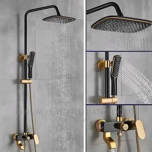 Black and Gold Standing Shower