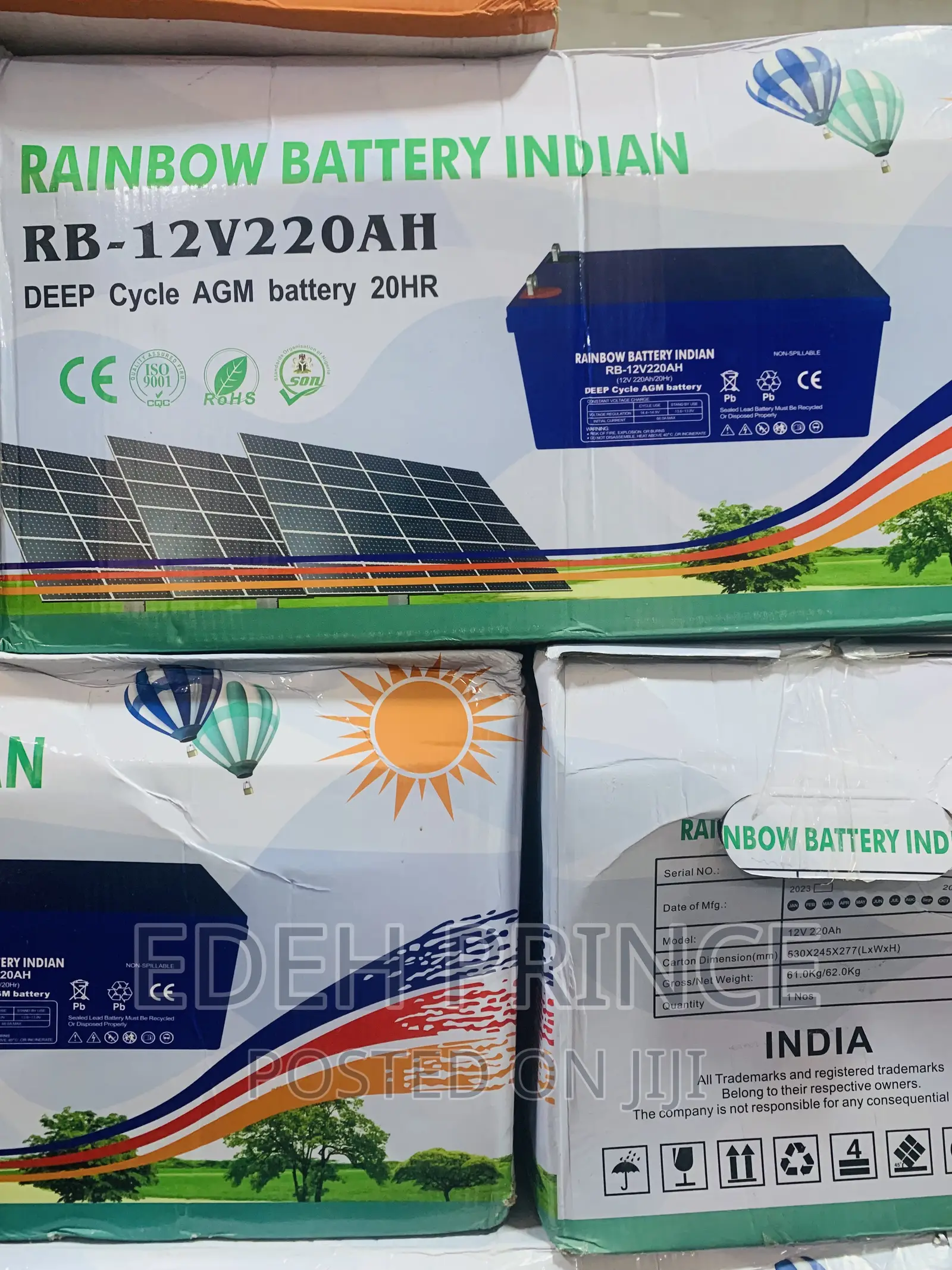 200ah Dry Cells Rainbow Batteries