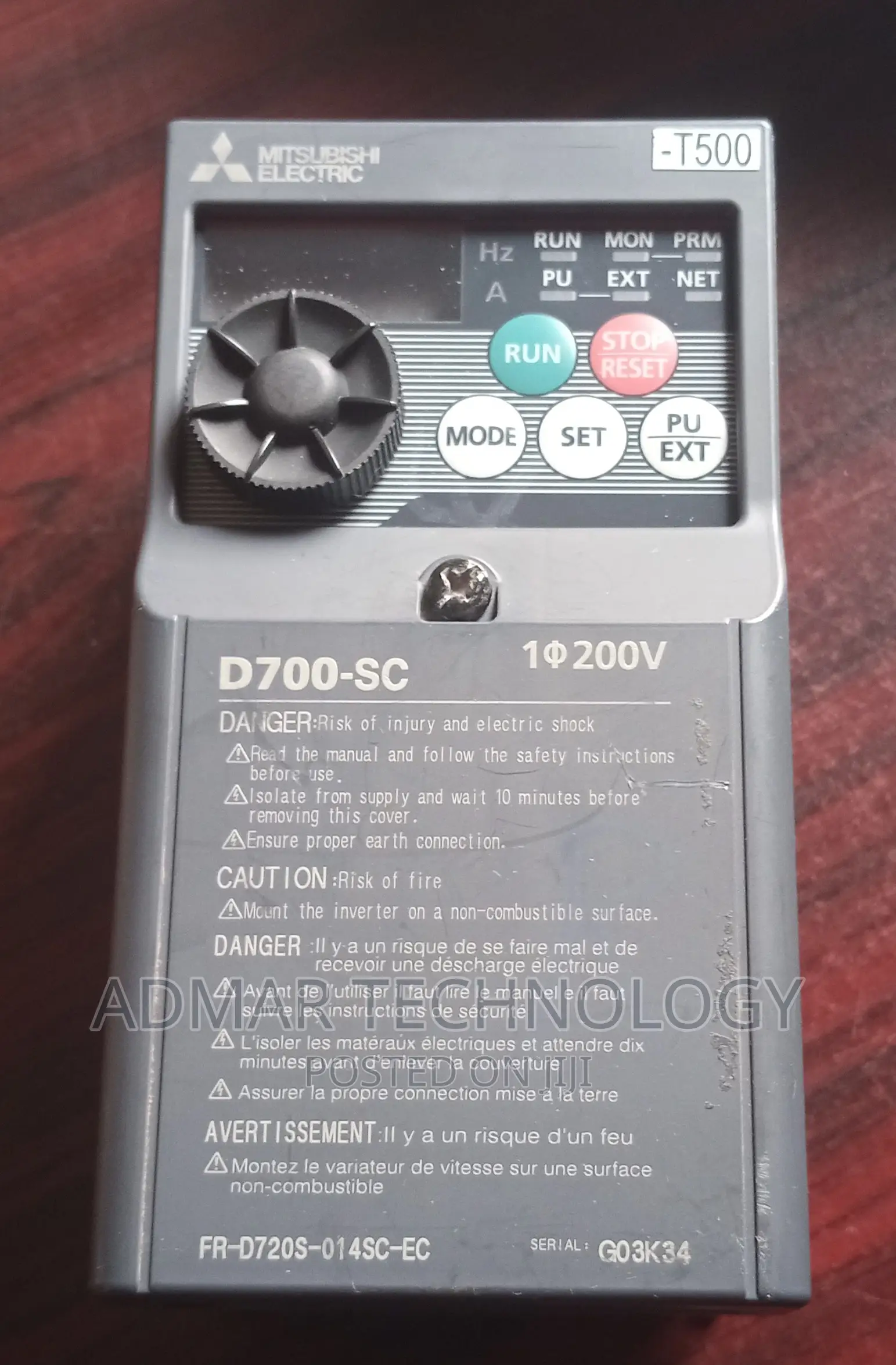 Mitsubishi FR-D720S-014SC-EC 0.2kw Variable Frequency Drive