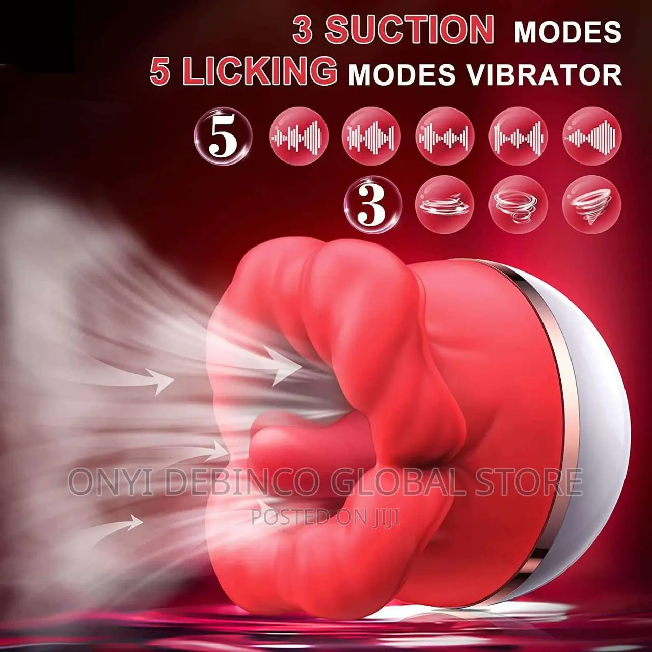 Big Mouth Rose Sex Toy, Sucking Nipple and Clitoris Vibrator