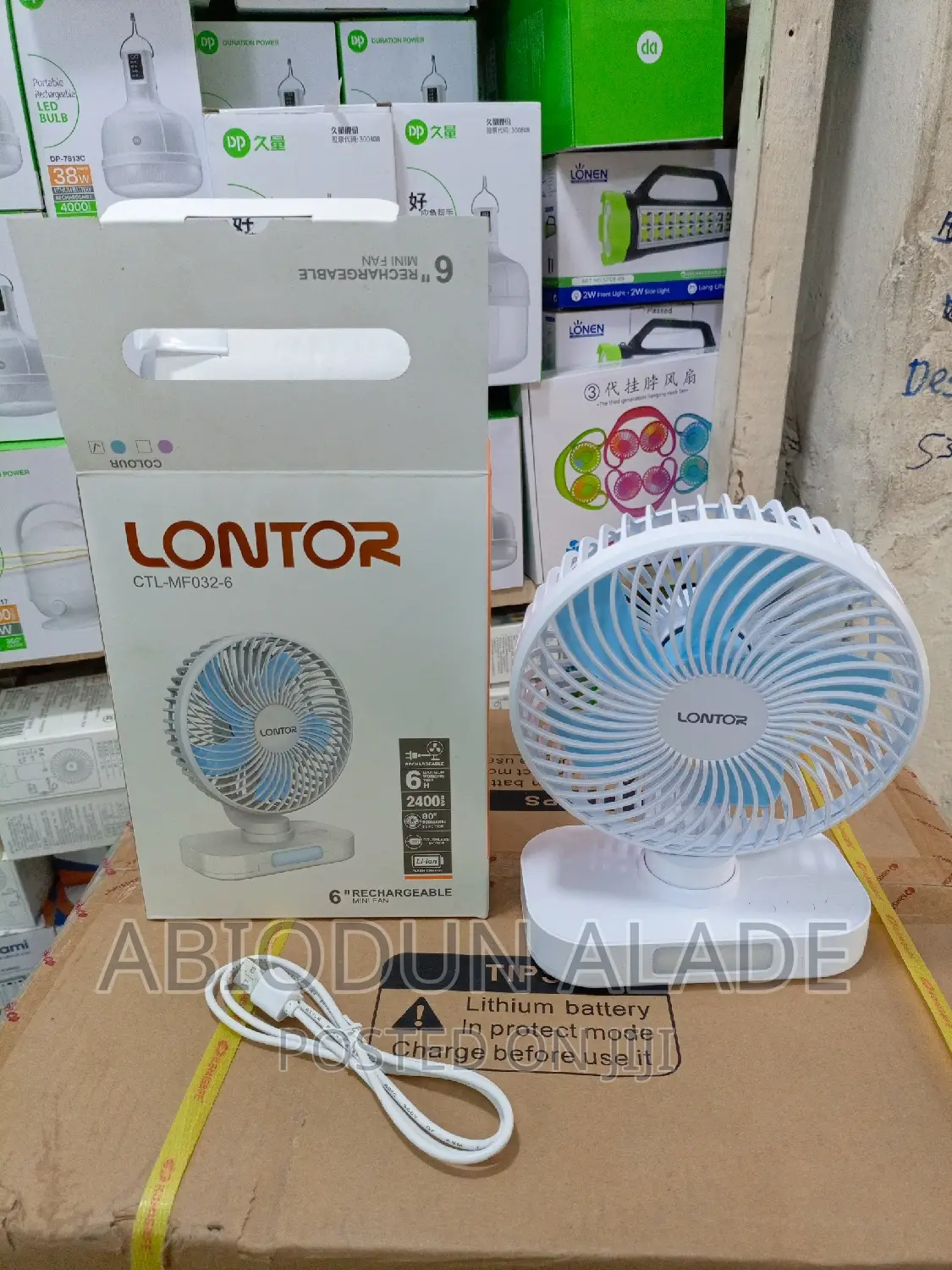 2400mah Lontor Rechargeable Fan