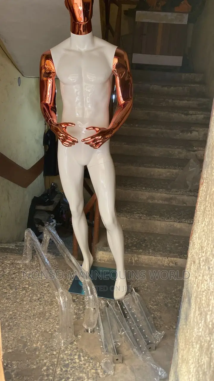 White Rose Gold Huge Fibre Male Mannequin