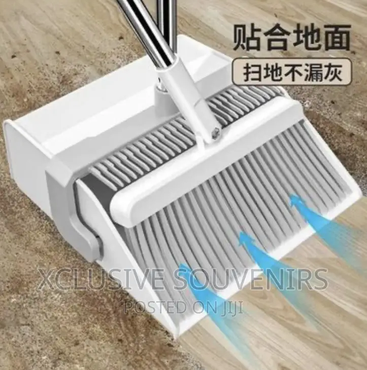 Heavy Duty Dust Pan and Broom With Long Handle