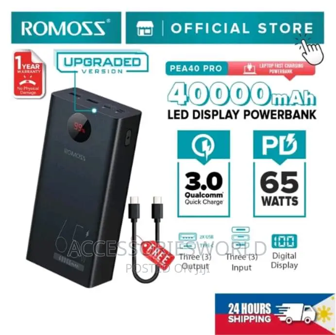 Romoss PEA40 Pro 65W 40000mah Laptop Powerbank