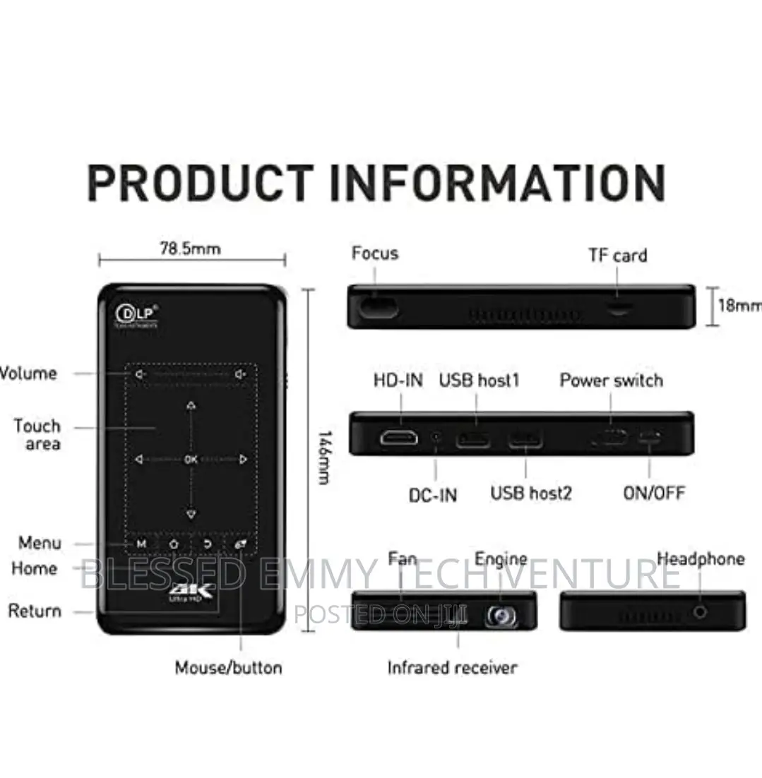 Smart Portable Ultra Hd DLP Mini Smart Projector