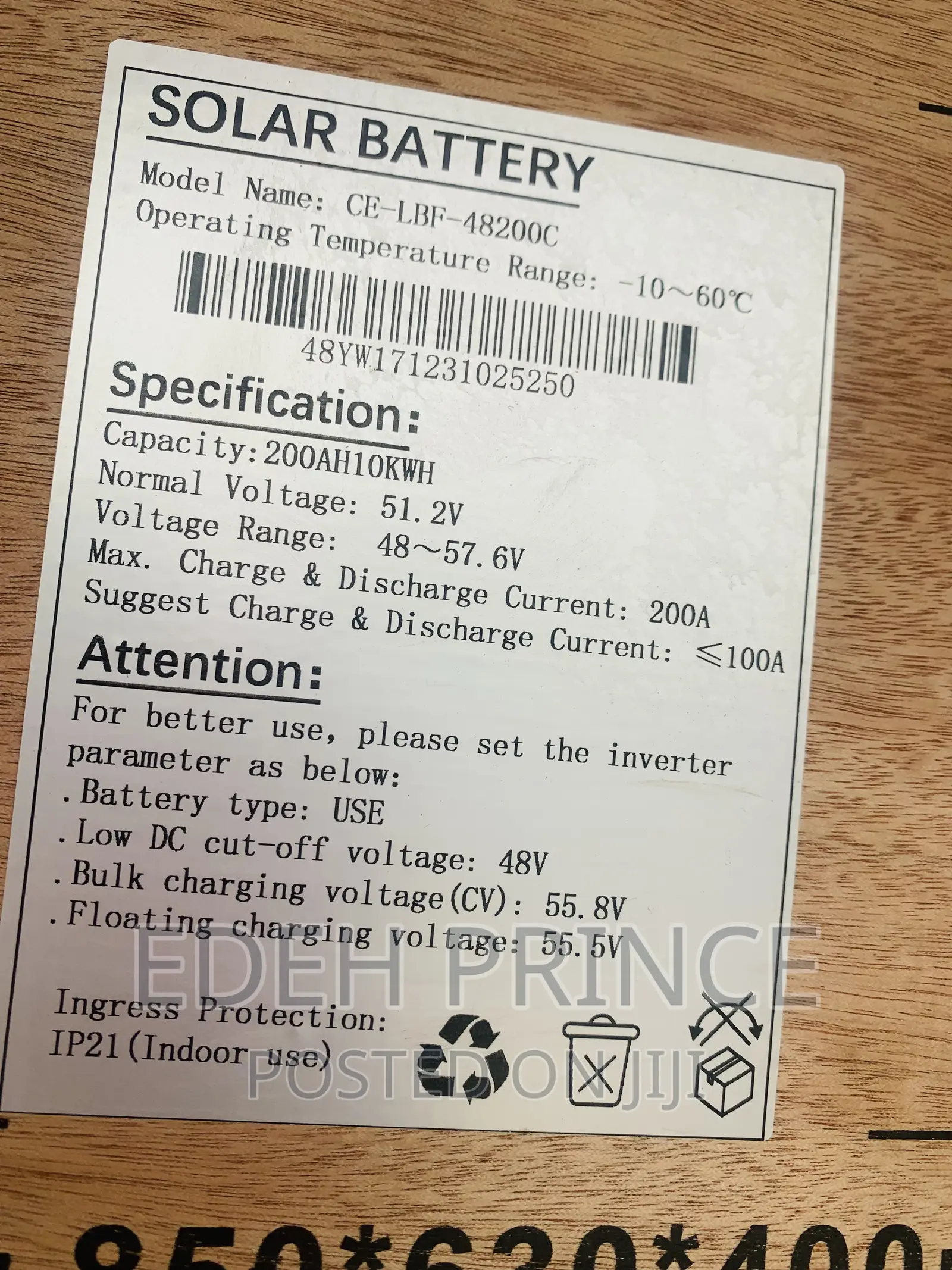 15kwh C Worth Lithium Energy Batteries