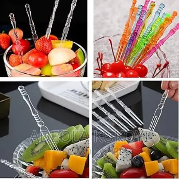 20 Packs of Disposable Plastic Fruit Fork