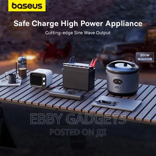 Baseus 300W Car Power Inverter - Smart Display, 5 Ports