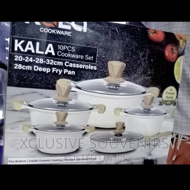 Kala 10pcs Cookware Set 20-24-28-32cm Casserole 28cm Frypan