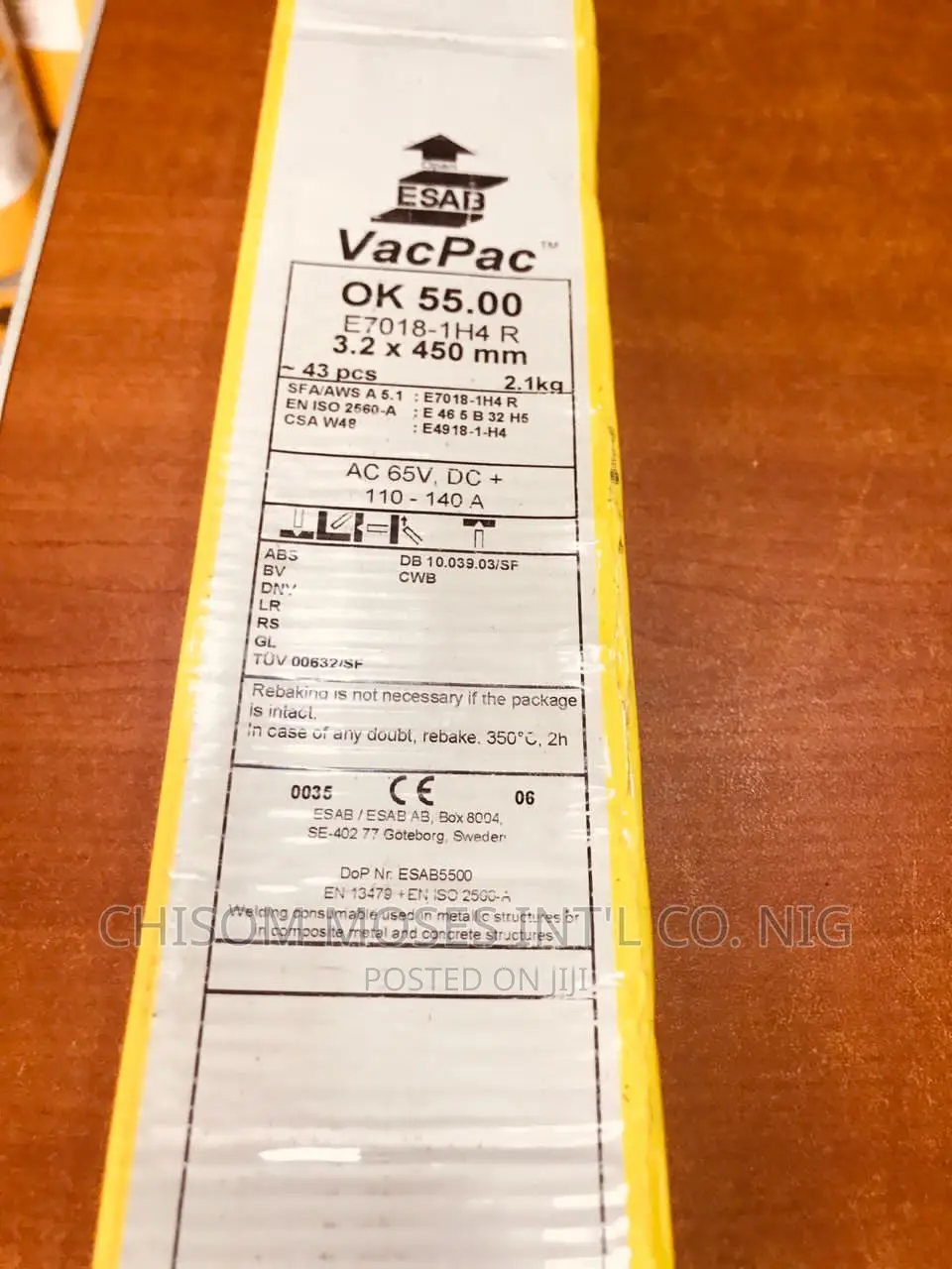 Vacpac Electrode Esab 3.2x450mm 2.1kg