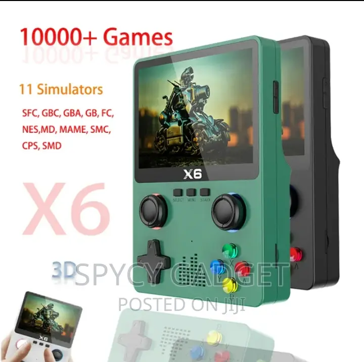 X6 Retro Handheld Game Console With Dual 3D Joystick