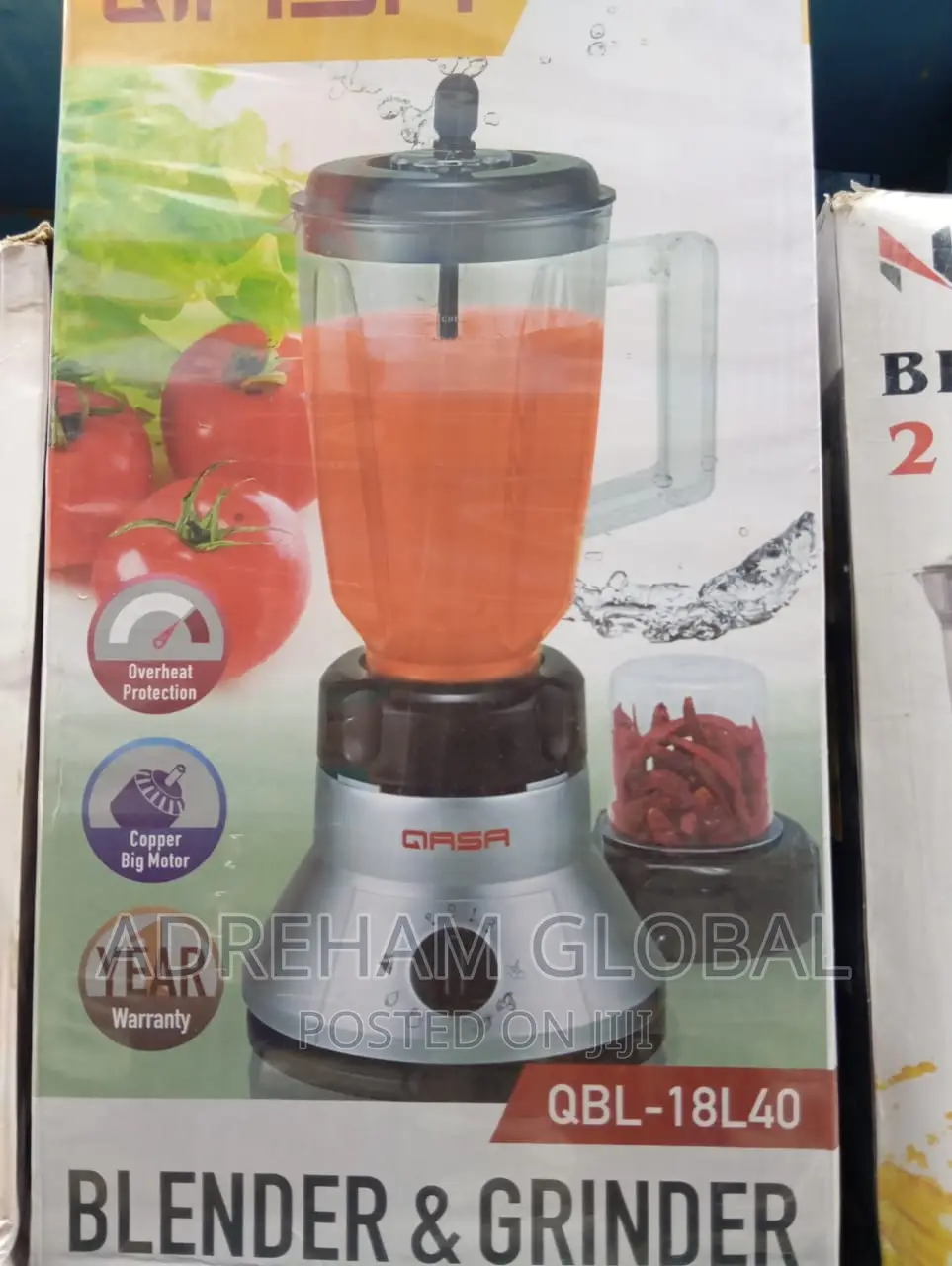 Qasa 2in 1 Blender Grinder QBL-18l40.