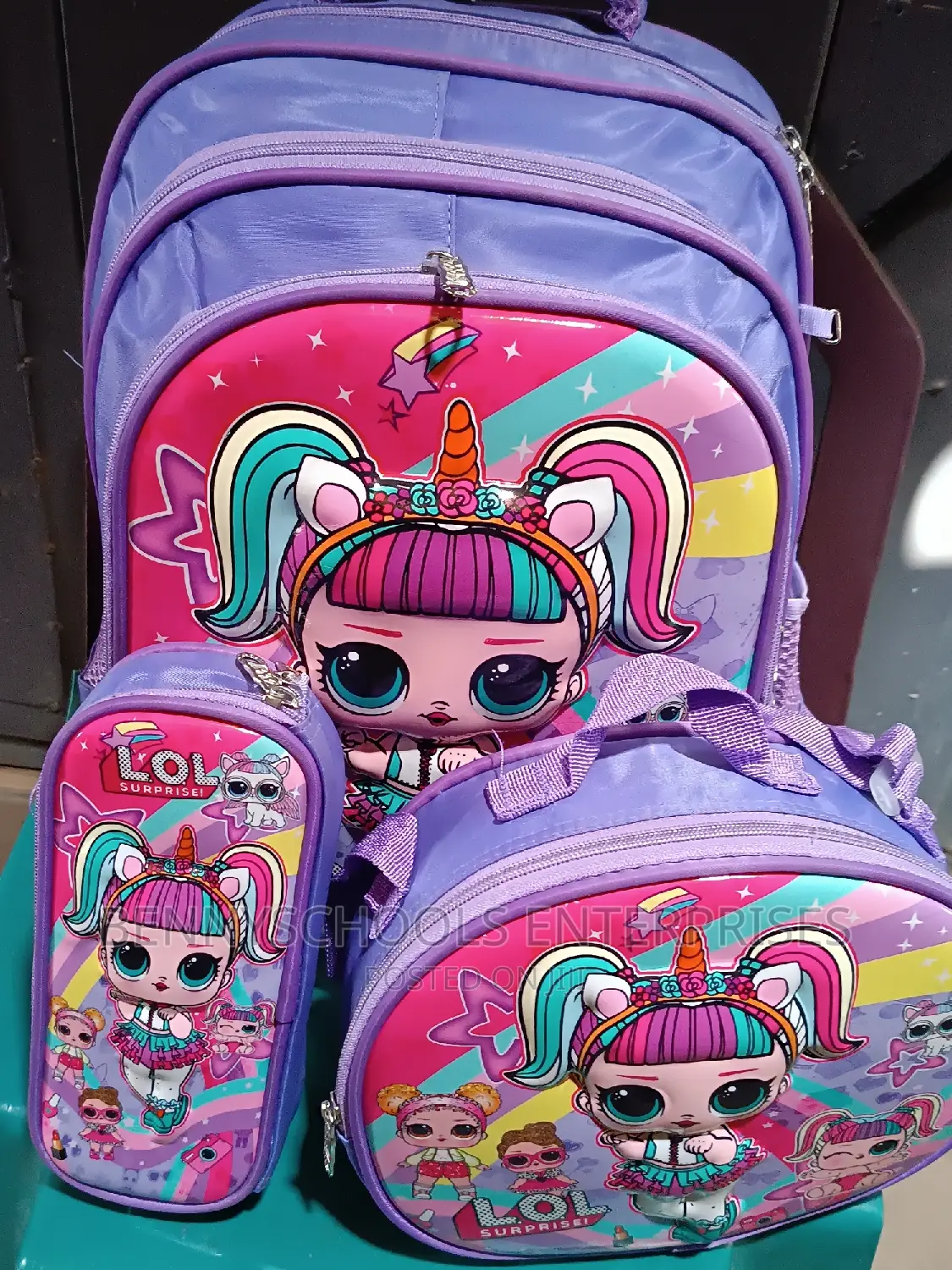Set of 3 in 1 LOL Kid's Children's Girls School Bag