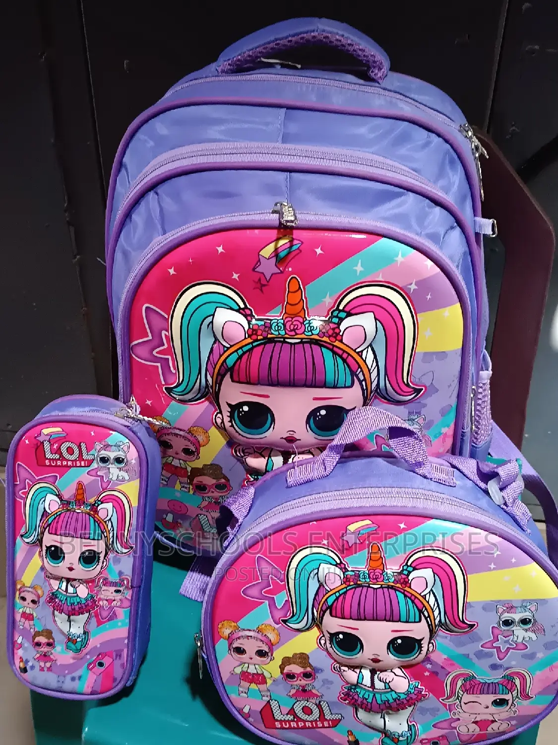 Set of 3 in 1 LOL Kid's Children's Girls School Bag