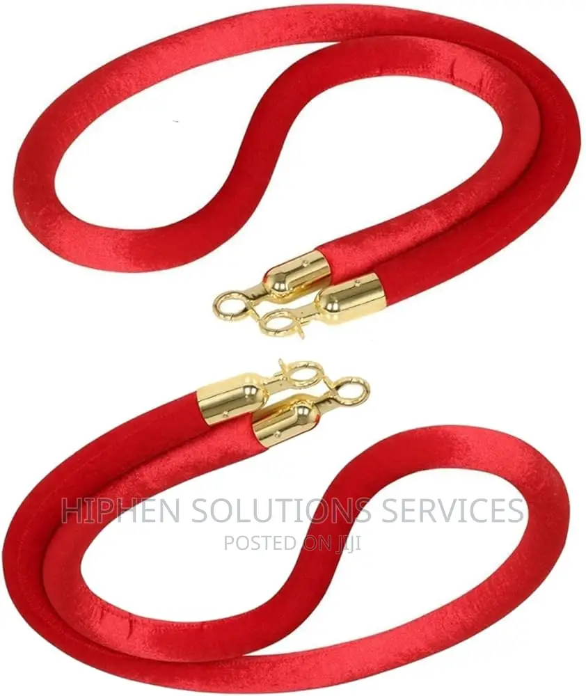 Stainless Steel Post And Red Velvet Rope