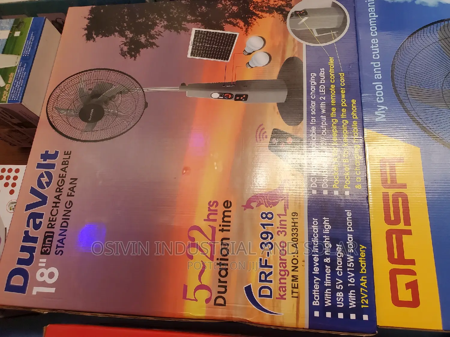 Rechargeable Three in One Solar Fan Ac/Dc