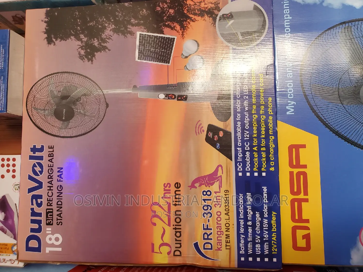Rechargeable Three in One Solar Fan Ac/Dc