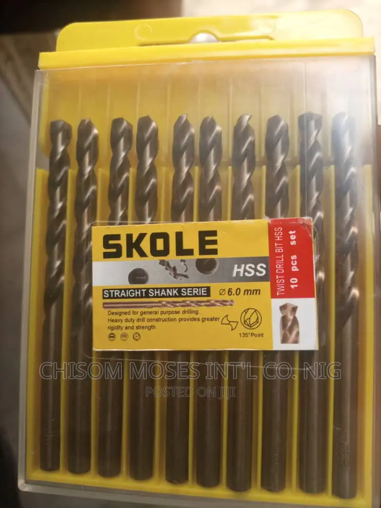 Original Skole Twist Drill Bits HSS 6mm( 10pcs)