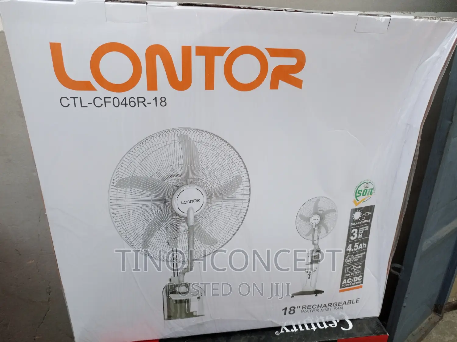 Lontor Rechargeable Water Mist Fan 18 Inches